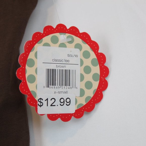 Downtown Basics XS Soft Brown Short Sleeve Shirt Tank Top Tee - Picture 7 of 8